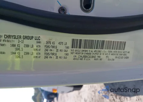 2012 Jeep Patriot Sport from USA, damaged, VIN 1C4NJRBBXCD618042